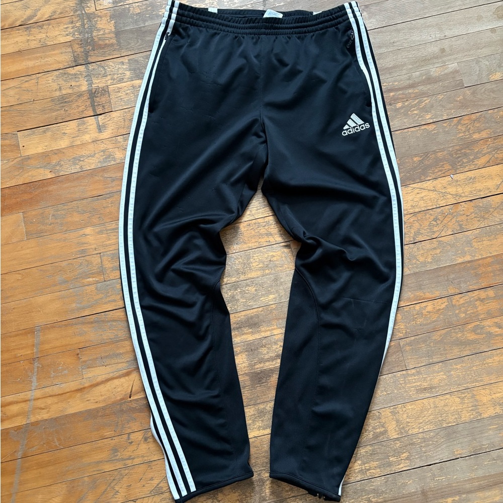Adidas Classic Black Joggers with 3 Stripes